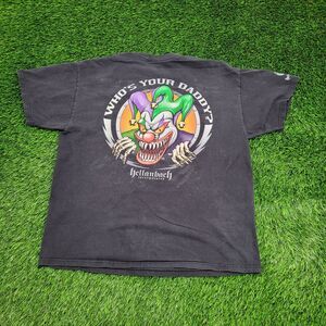 Scary Clown Shirt XL 23x27 Faded Black Hellanbach